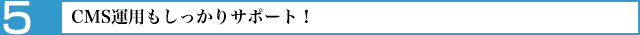 CMS運用もしっかりサポート！
